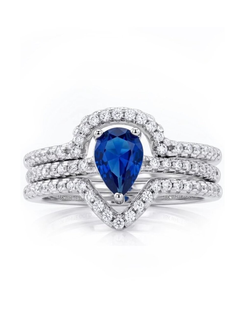 Blue Sapphire Gemstone ring set, size 7, 925 Sterling Silver Charmed Aroma